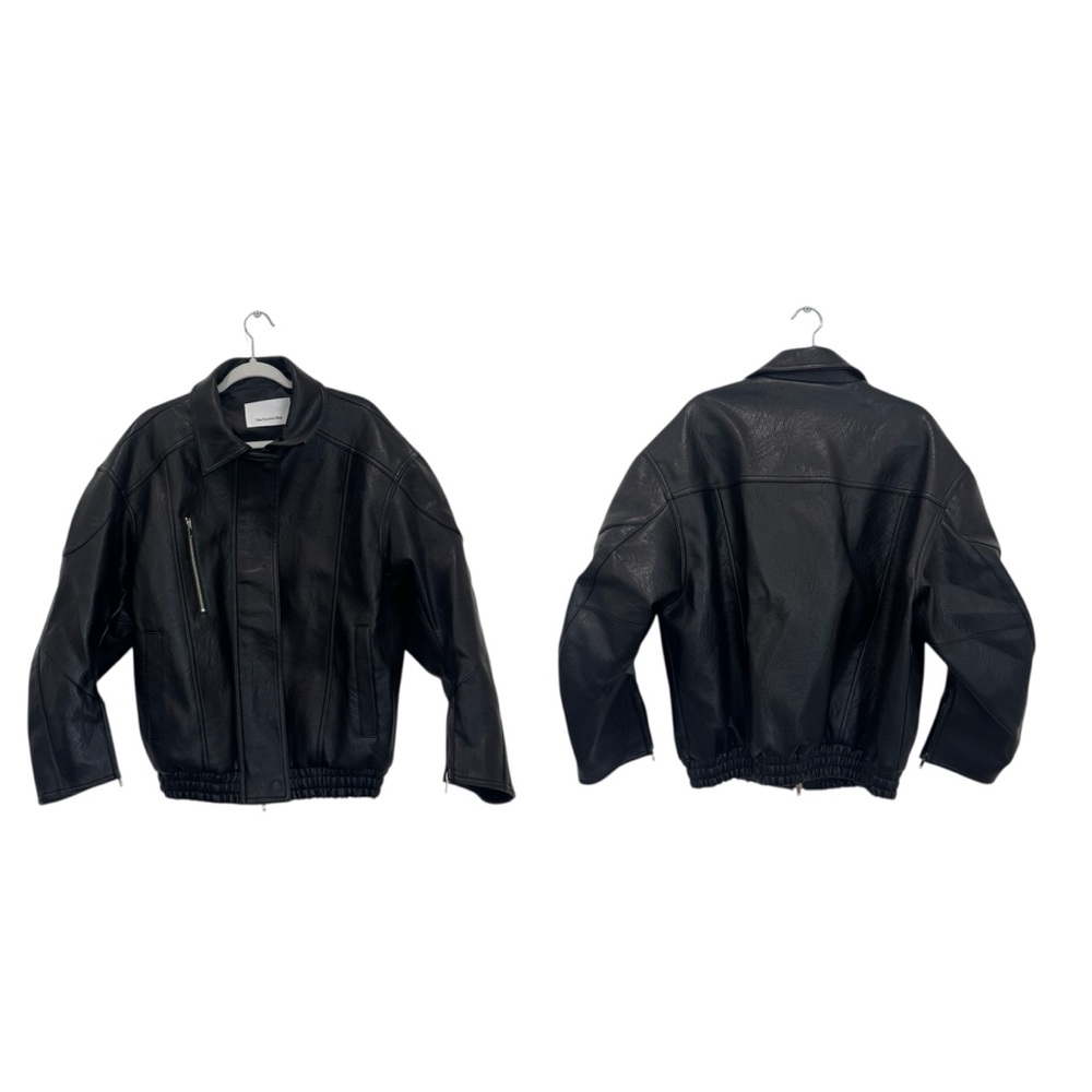 NEW The Frankie Shop ENORA FAUX LEATHER JACKET - BLACK - Picture 16 of 16